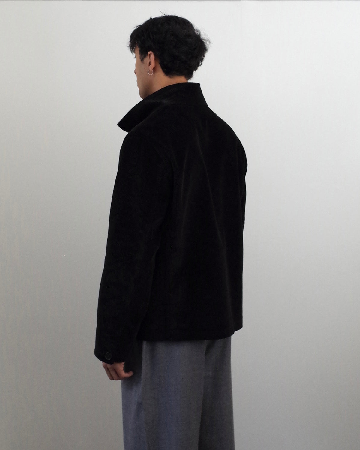 Fields of Necessity Stand Collar Work Jacket - Black