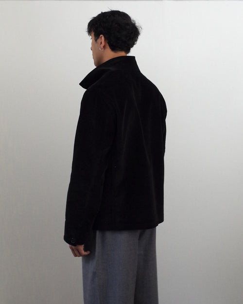 Fields of Necessity Stand Collar Work Jacket - Black