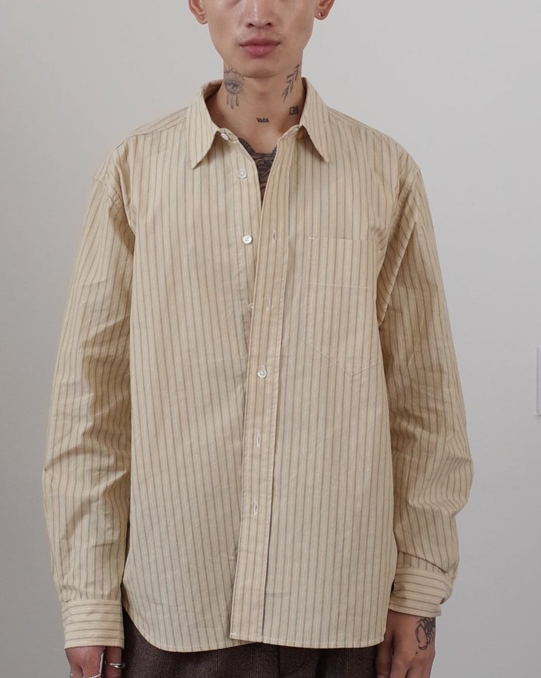 Works and Days Stripe Vintage Shirt - Yellow