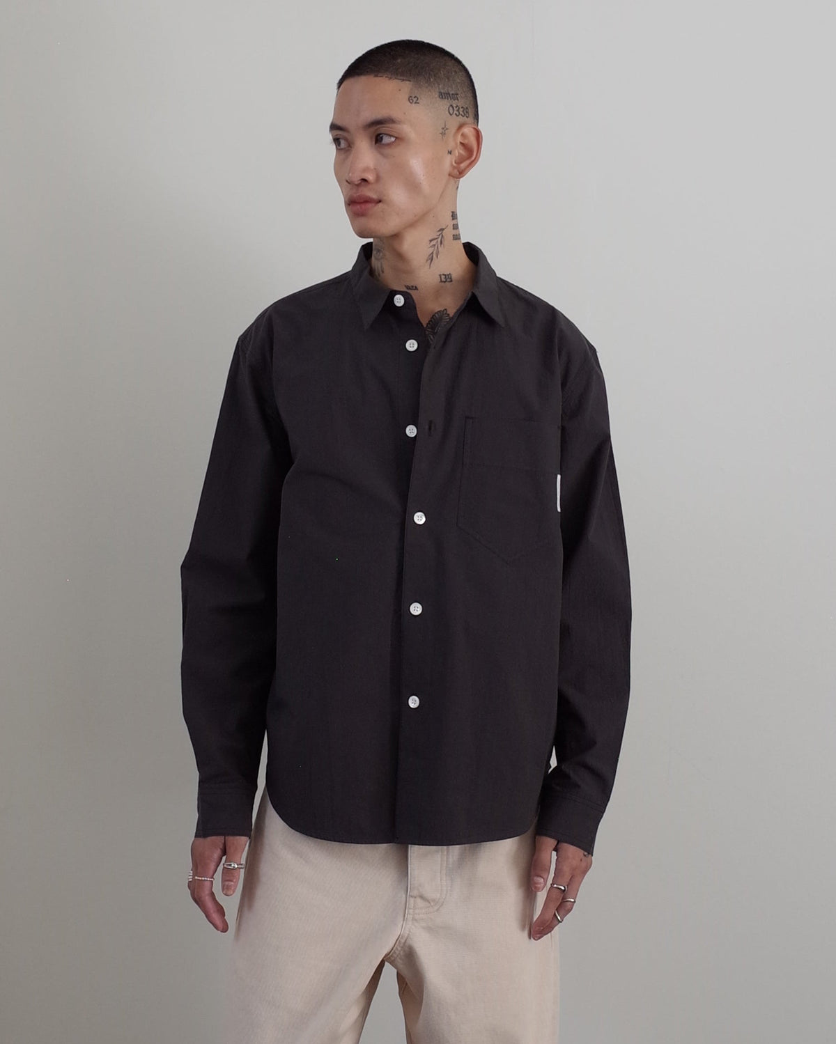 Works and Days Washed Cotton Shirt - Black