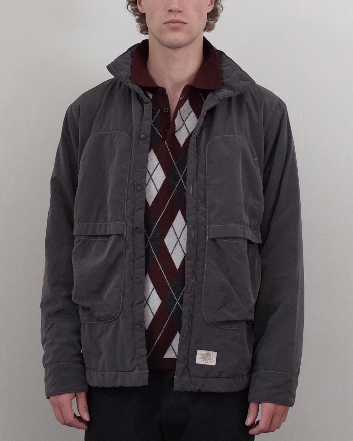 Ranra Epitome Canvas Nylon Padded Overshirt - Grey