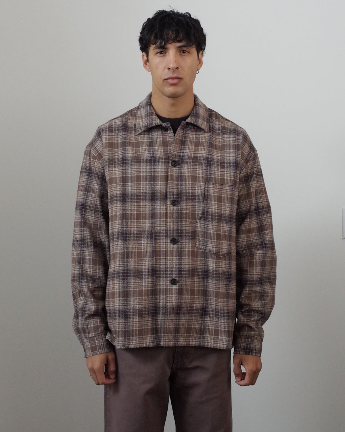 SK Manor Hill Task Shirt Jacket - Brown Plaid