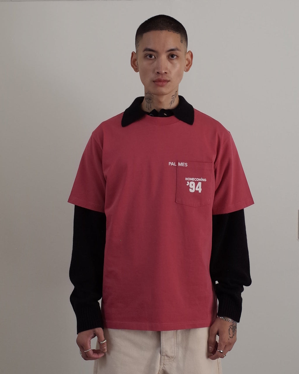 Palmes Forever Pocket Tee - Red
