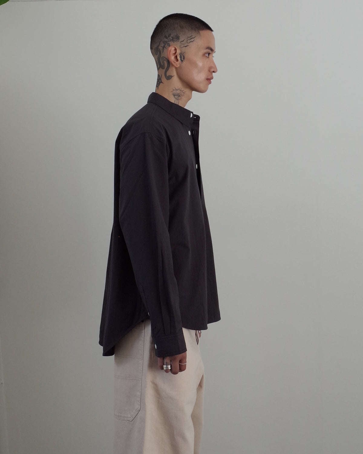 Works and Days Washed Cotton Shirt - Black