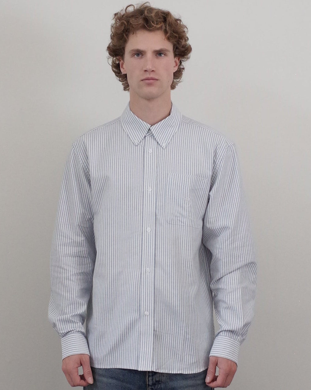 Palmes Deuce Oxford Shirt - Light Blue Stripe