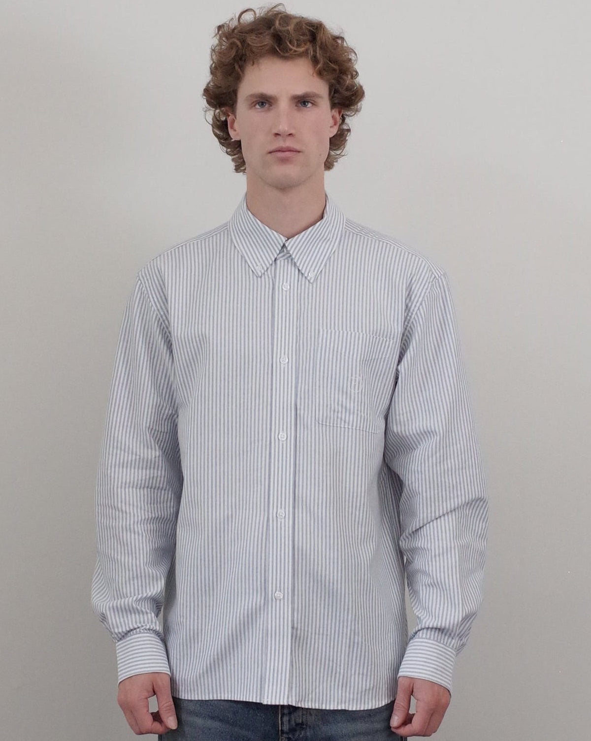 Palmes Deuce Oxford Shirt - Light Blue Stripe