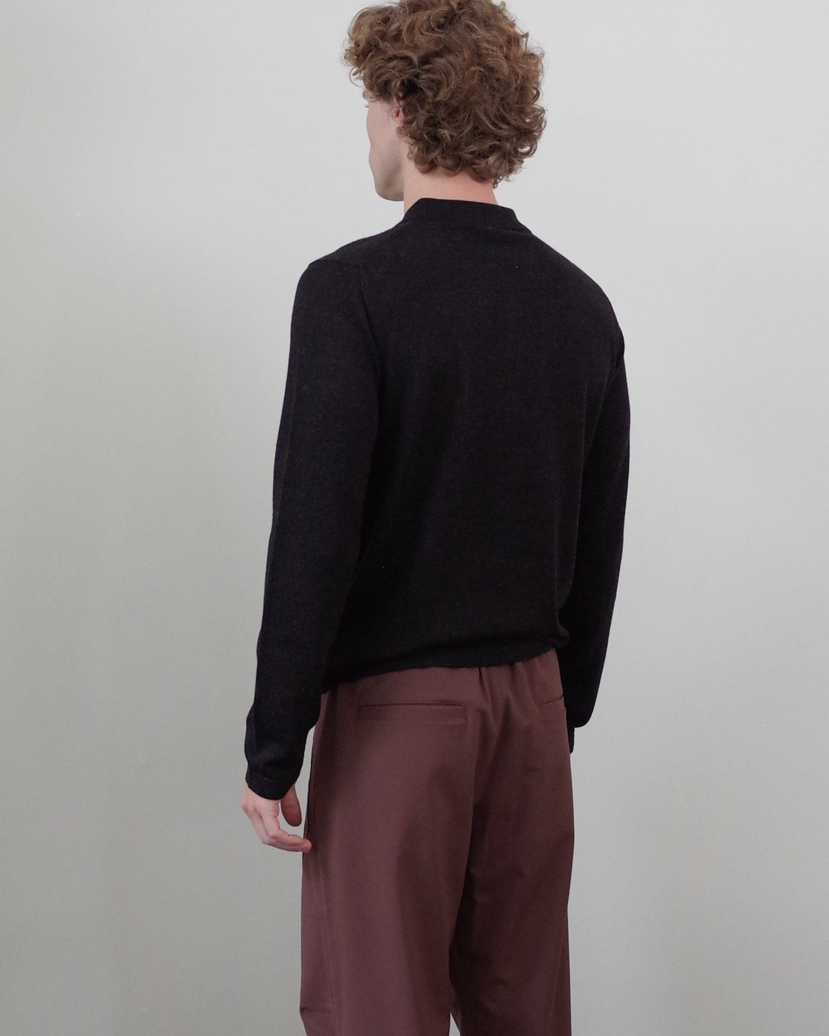 Simkhai Reynolds LS Polo - Charcoal