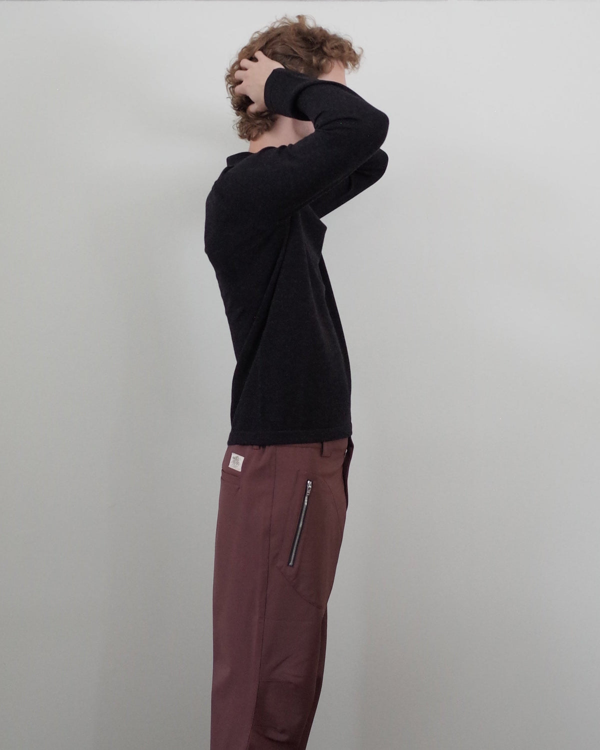 Simkhai Reynolds LS Polo - Charcoal