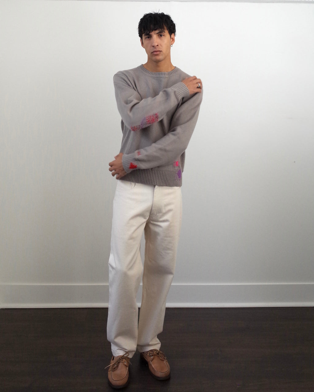 SK Manor Hill Patchwork Sweater - Grey