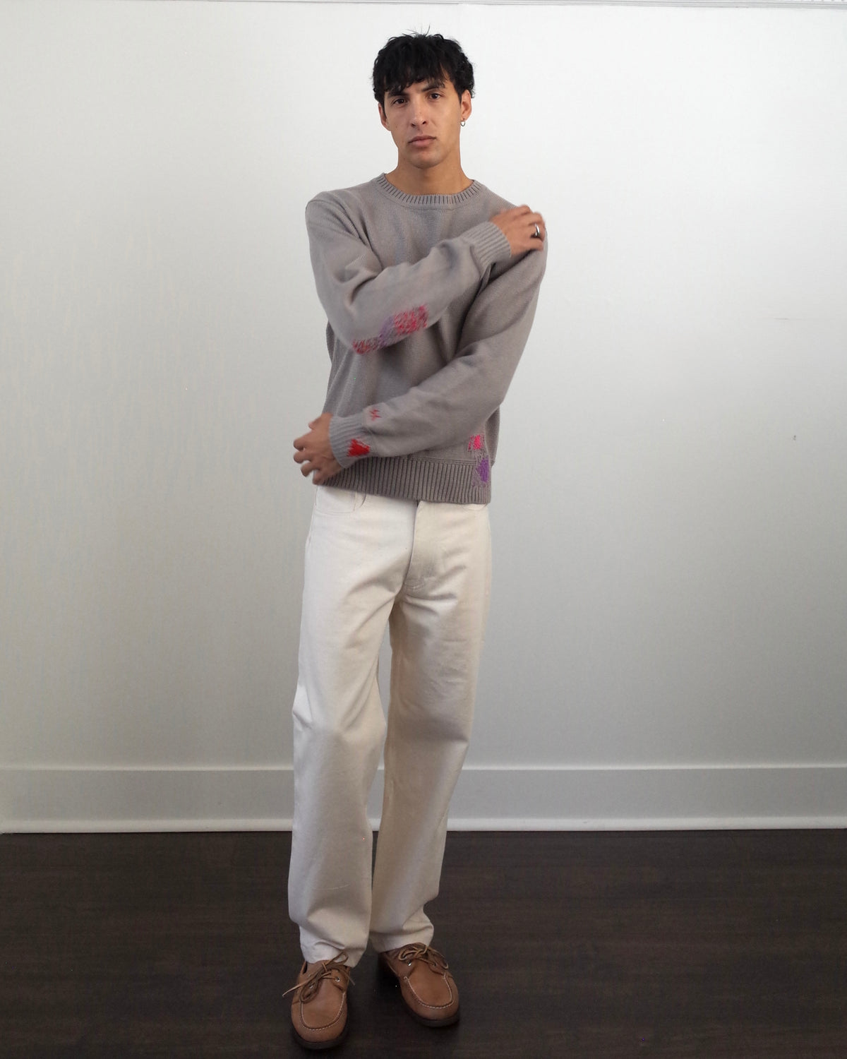 SK Manor Hill Patchwork Sweater - Grey