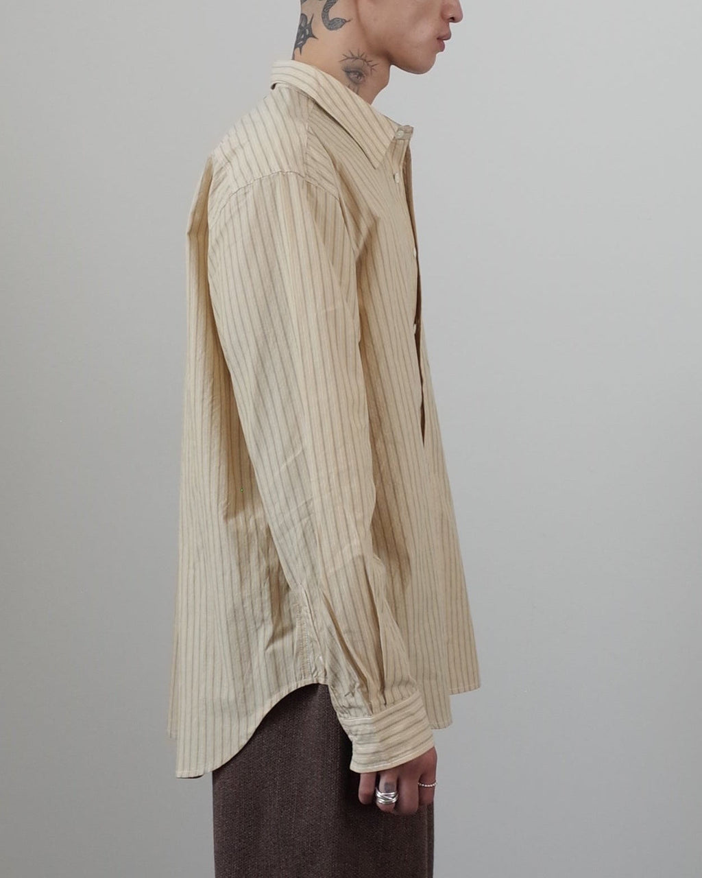 Works and Days Stripe Vintage Shirt - Yellow
