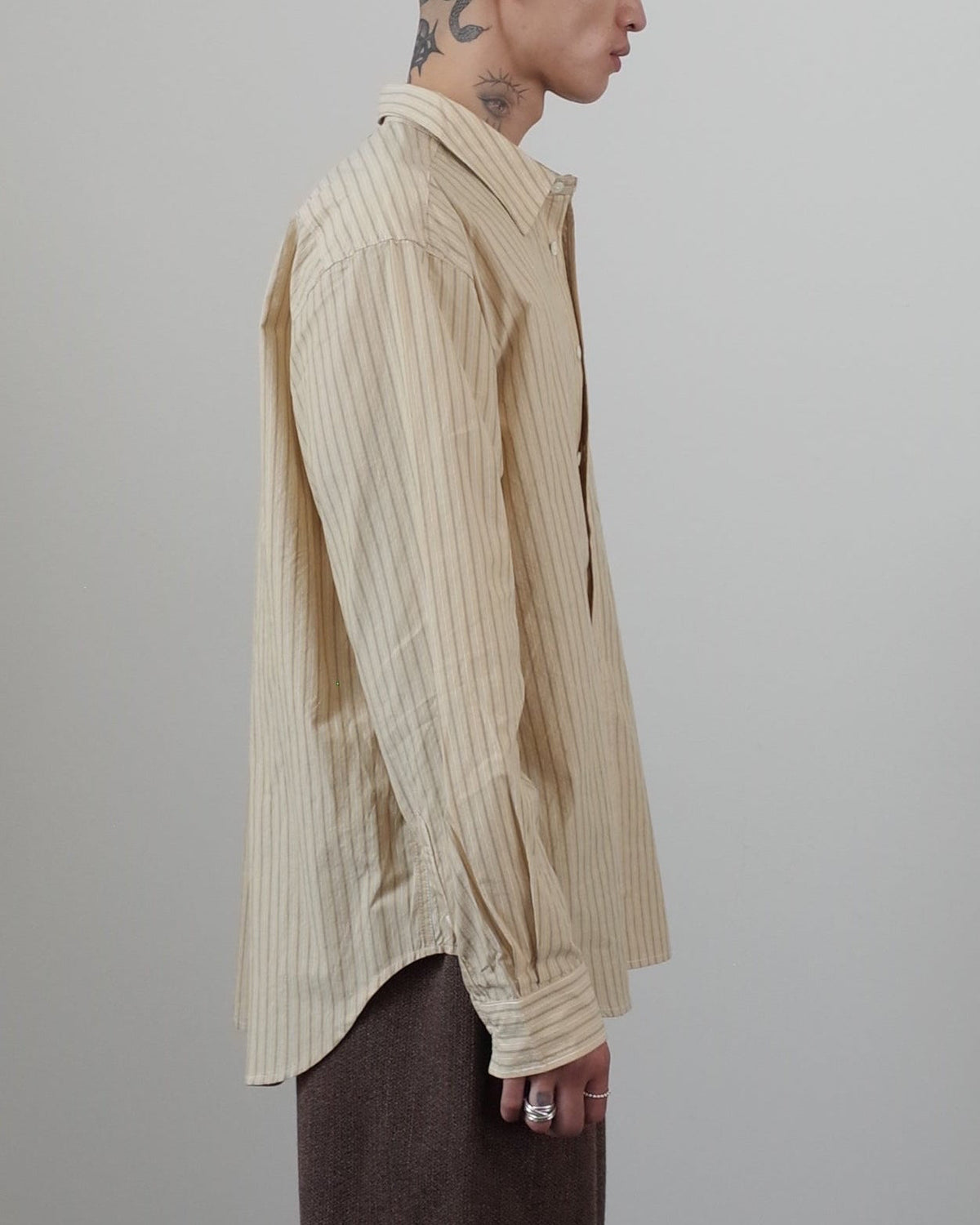 Works and Days Stripe Vintage Shirt - Yellow